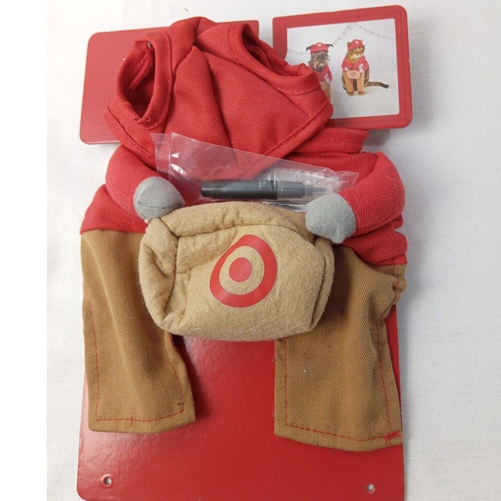 Wondershop Target Pet Dog Costume XS Bullseye Delivery Employee Outfit Complete
